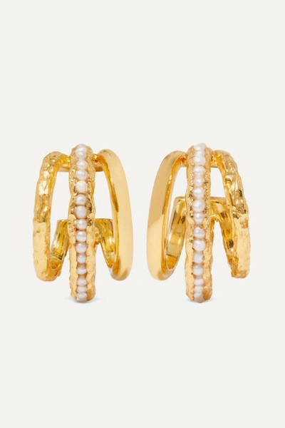 Pacharee Gold-plated Pearl Hoop Earrings