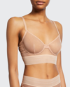 Else Bare Stretch-tulle Underwired Bra In Powder