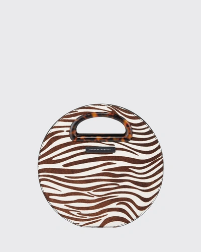 Loeffler Randall Calf Hair Indy Circle Crossbody Bag In Zebra