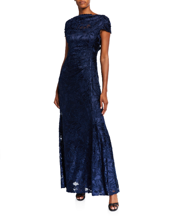 tahari navy gown