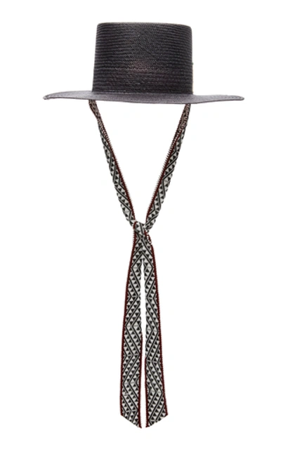Nick Fouquet Testa Straw Hat In Black