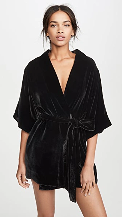 Kiki De Montparnasse Velvet Robe In Black