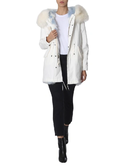 Mr & Mrs Italy Jazzy Midi Parka In Bianco