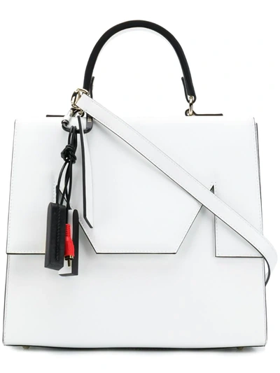 Msgm M Top Handle Large Satchel Bag In White