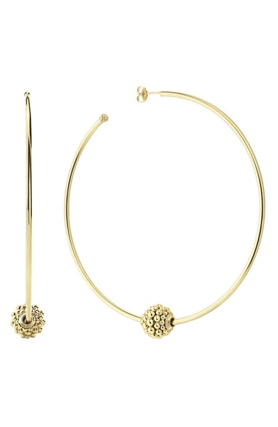 Lagos Caviar 18k Gold Hoop Earrings, 80mm