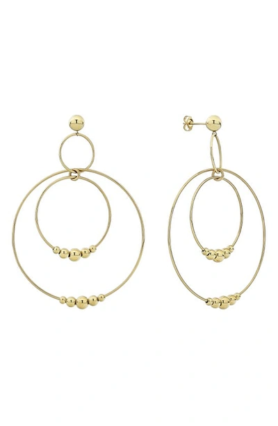 Lagos 18k Yellow Gold Caviar Double Circle Drop Earrings
