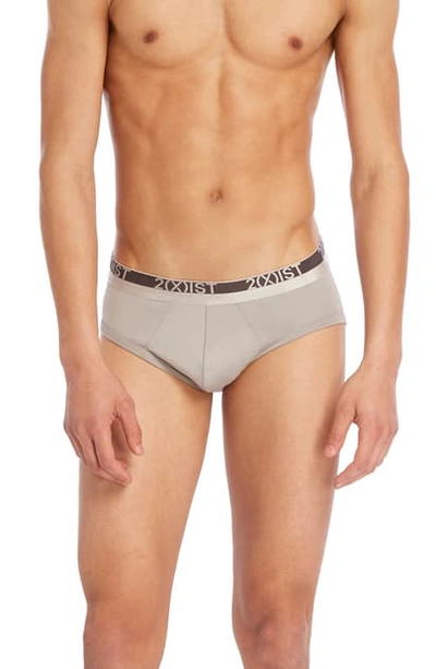 2(x)ist Men's Speed Dri Sterling Contour-pouch Briefs In Silver