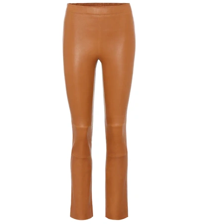 Stouls Maria Rosa High-rise Leather Pants In Brown