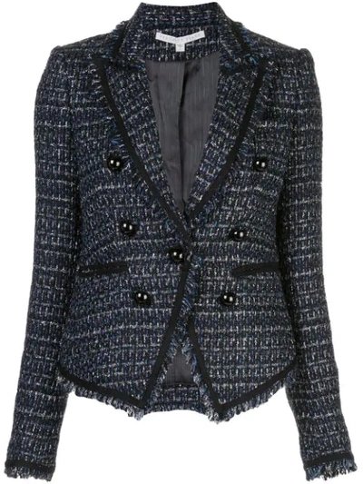 Veronica Beard Cooke Dickey Metallic Tweed Blazer In Navy