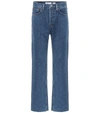 Re/done Stove Pipe High-rise Straight Jeans In Blue