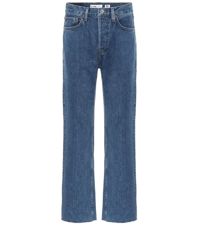 Re/done Stove Pipe High-rise Straight Jeans In Blue