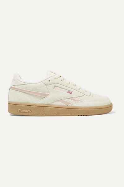 Reebok Club C Revenge Embroidered Suede Sneakers In White