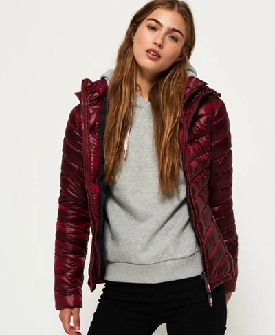 Superdry Fuji Chevron Hood Jacket In Red