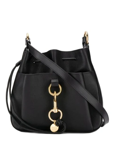 See By Chloé Mini Tony Suede Bucket Bag In Black