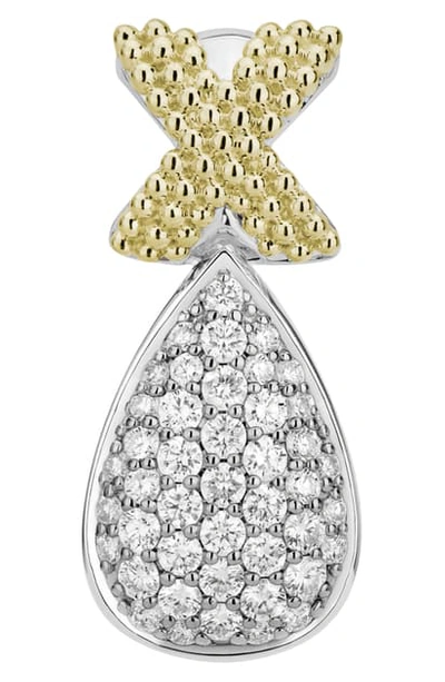 Lagos Sterling Silver & 18k Yellow Gold Caviar Lux Pendant With Diamonds In Two Tone/ Diamond