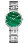 Fendi Watch, 29mm In Silver/ Green/ Silver