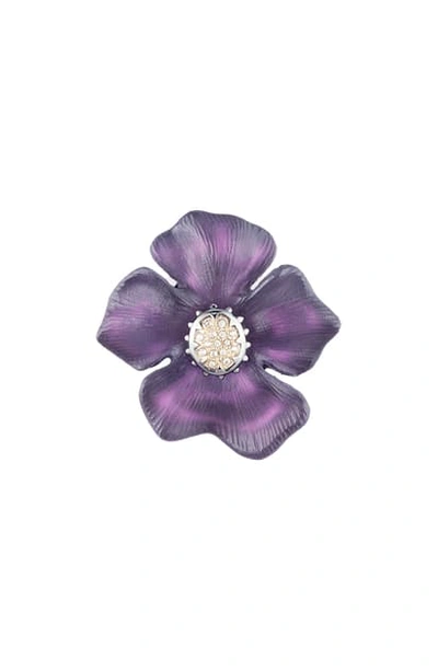 Alexis Bittar Woodland Fantasy Georgian Flower Pin In Purple