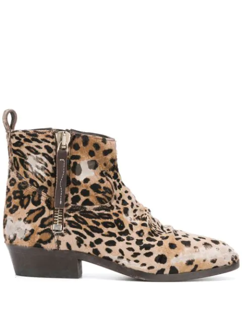 pony skin ankle boots
