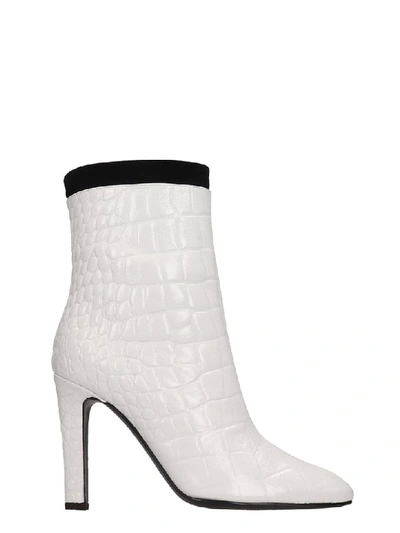 Giuseppe Zanotti High Heels Ankle Boots In White Leather