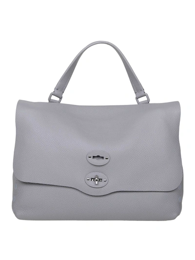 Zanellato Postina M Pura Grey Leather Bag In Grey