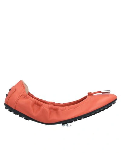 Tod's Ballet Flats In Orange