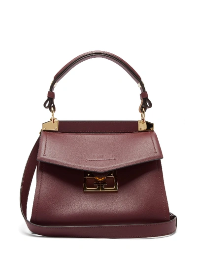 Givenchy Mystic Small Shoulder Bag In Bordeaux Leather In Violet