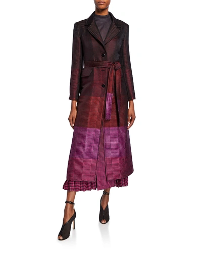 Mary Katrantzou Beatrice Plaid Virgin Wool-blend Coat In Pink Wales