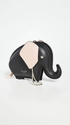 Kate Spade Tiny Elephant Leather Crossbody Bag In Black
