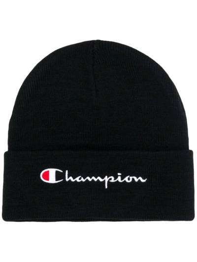 Champion Beanie Mit Logo-stickerei In Black