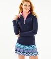 Lilly Pulitzer Upf 50+ Luxletic Justine Pullover In True Navy