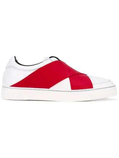 Proenza Schouler Crossover-strap Leather Low-top Trainers In Red