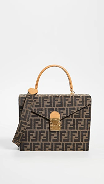 Pre-owned Fendi Brown Zucca Vanity Bag