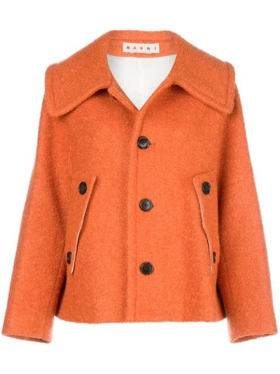 Marni Buttoned-up Oversized Jacket In 00r21