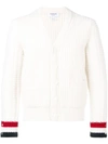 Thom Browne Chunky Fun-mix Stitch Merino Cardigan In White