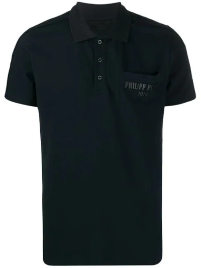 Philipp Plein Logo Pocket Polo Shirt In Blue