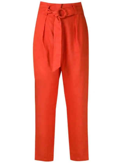 Andrea Marques Pleated Clochard Trousers In Orange