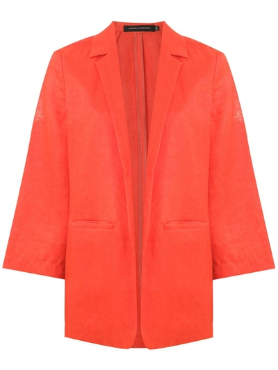 Andrea Marques Open Front Blazer In Orange