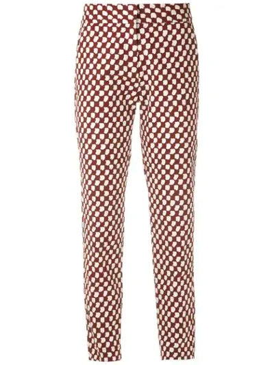 Andrea Marques Printed Straight Trousers In Brown