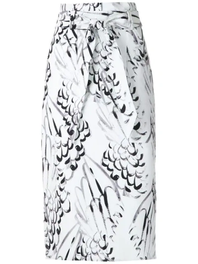 Andrea Marques Printed Clochard Skirt In White