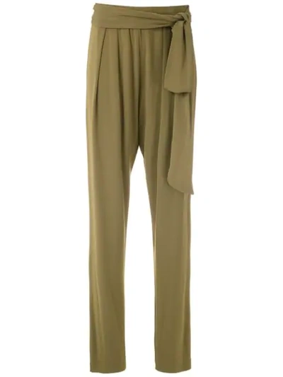 Andrea Marques Drape Tapered Trousers In Brown