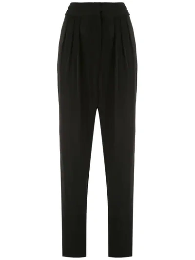 Andrea Marques Pleated Tapered Trousers In Black