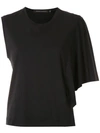 Andrea Marques Asymmetric Sleeves Blouse In Black