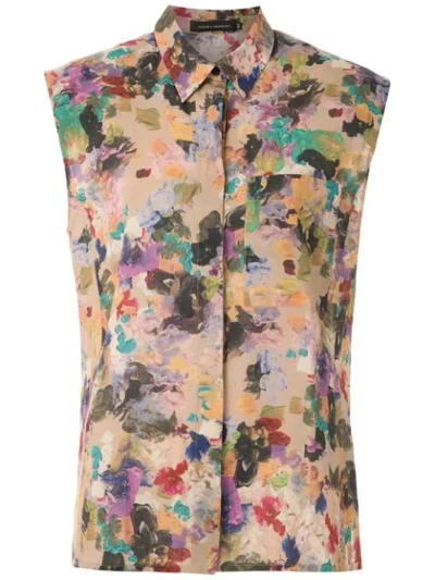 Andrea Marques Structured Shoulders Printed Shirt In Multicolour