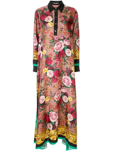 Dolce & Gabbana Floral-print Dress In Pink