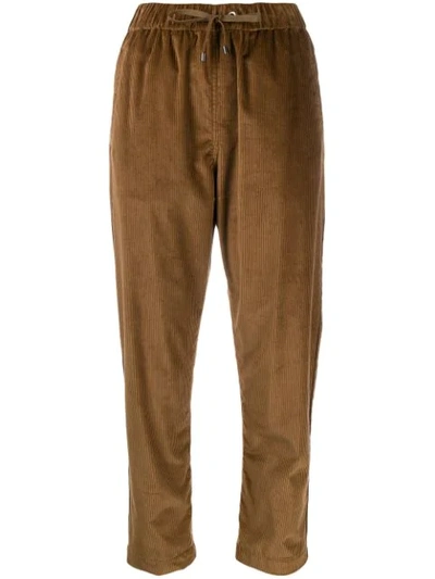 Brunello Cucinelli Drawstring Corduroy Trousers In Brown