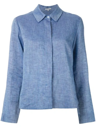 Alcaçuz Madalena Linen Shirt In Blue