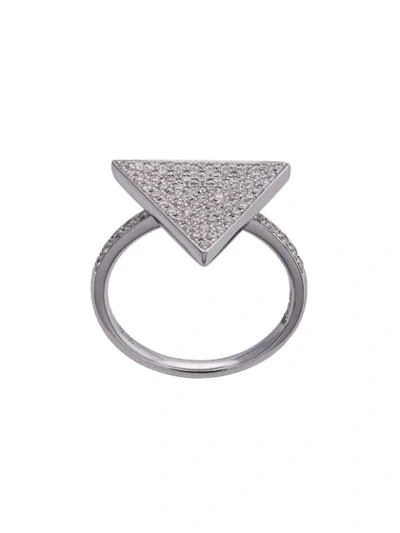 Anita Ko 18kt White Gold Triangle Diamond Ring In Not Applicable