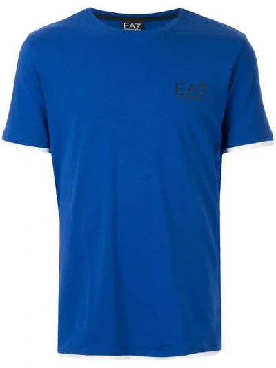 Ea7 Printed Logo T-shirt In Blue