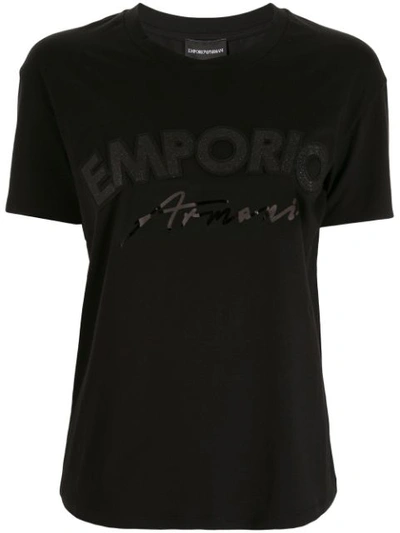 Emporio Armani Branded Logo T-shirt In Black
