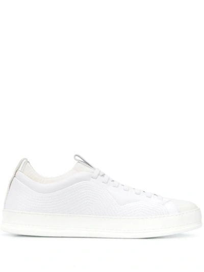 Z Zegna Sneakers In White Leather